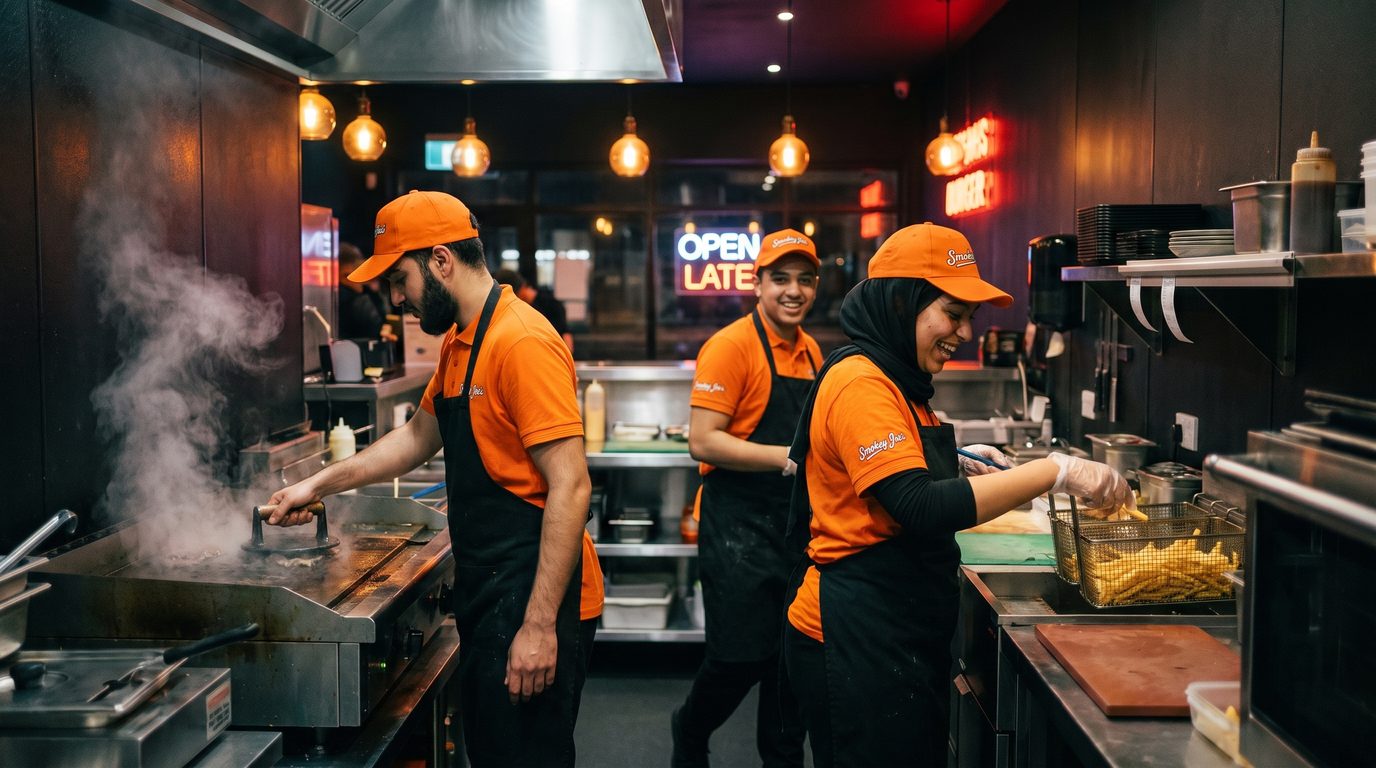 Het team van Smokey Joe's aan de grill